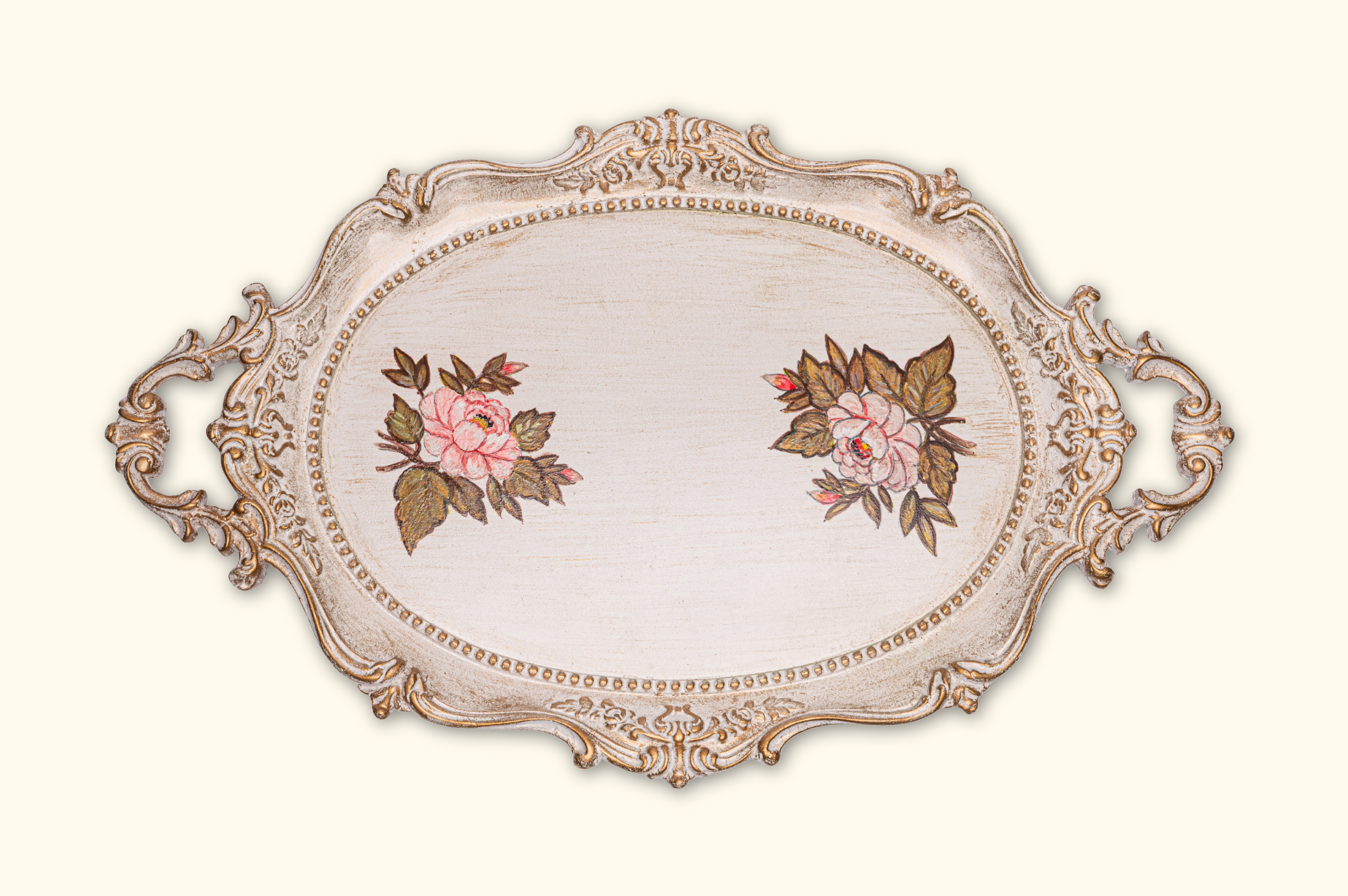 Rosette Charm – Vintage Floral Tray