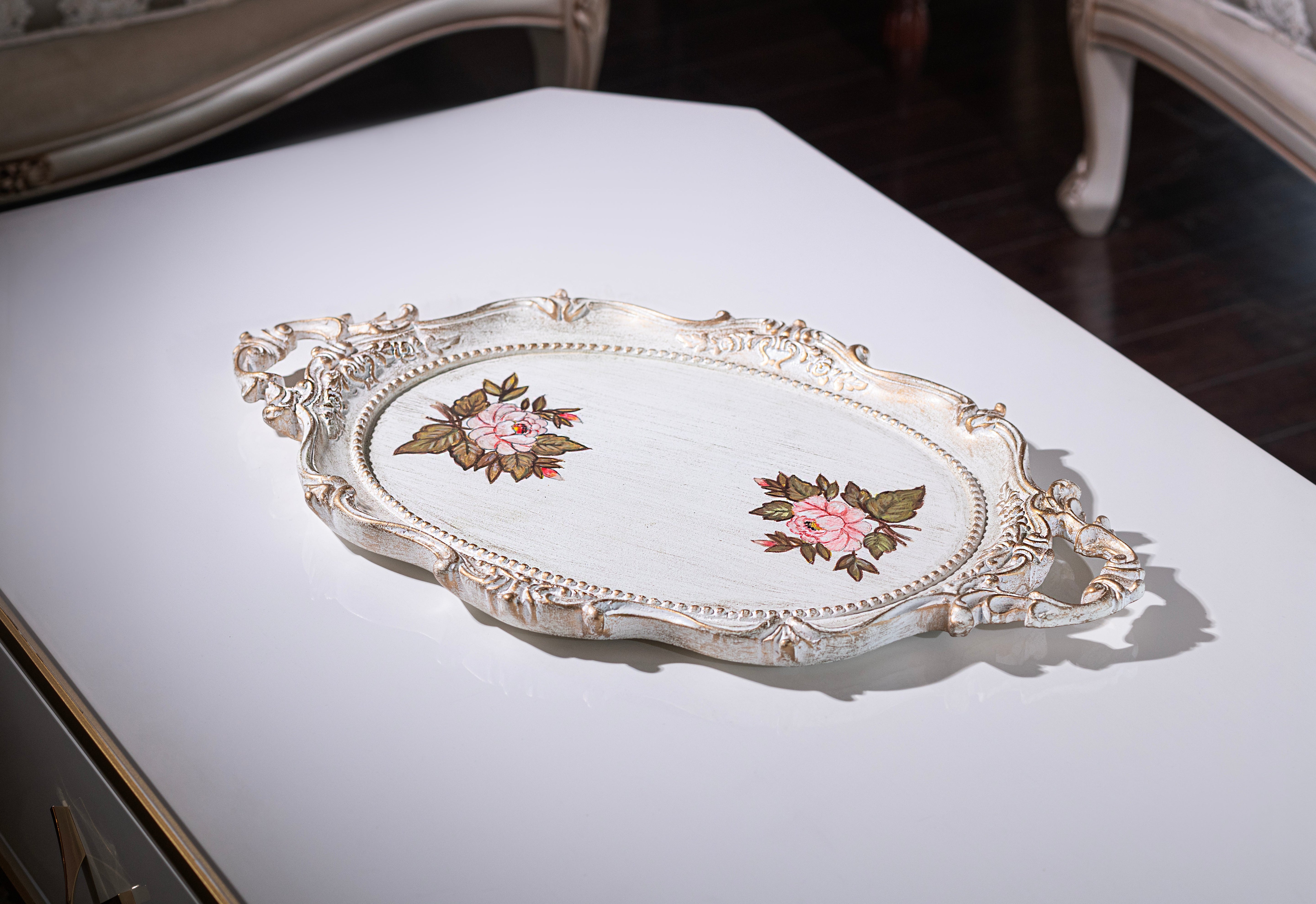 Rosette Charm – Vintage Floral Tray