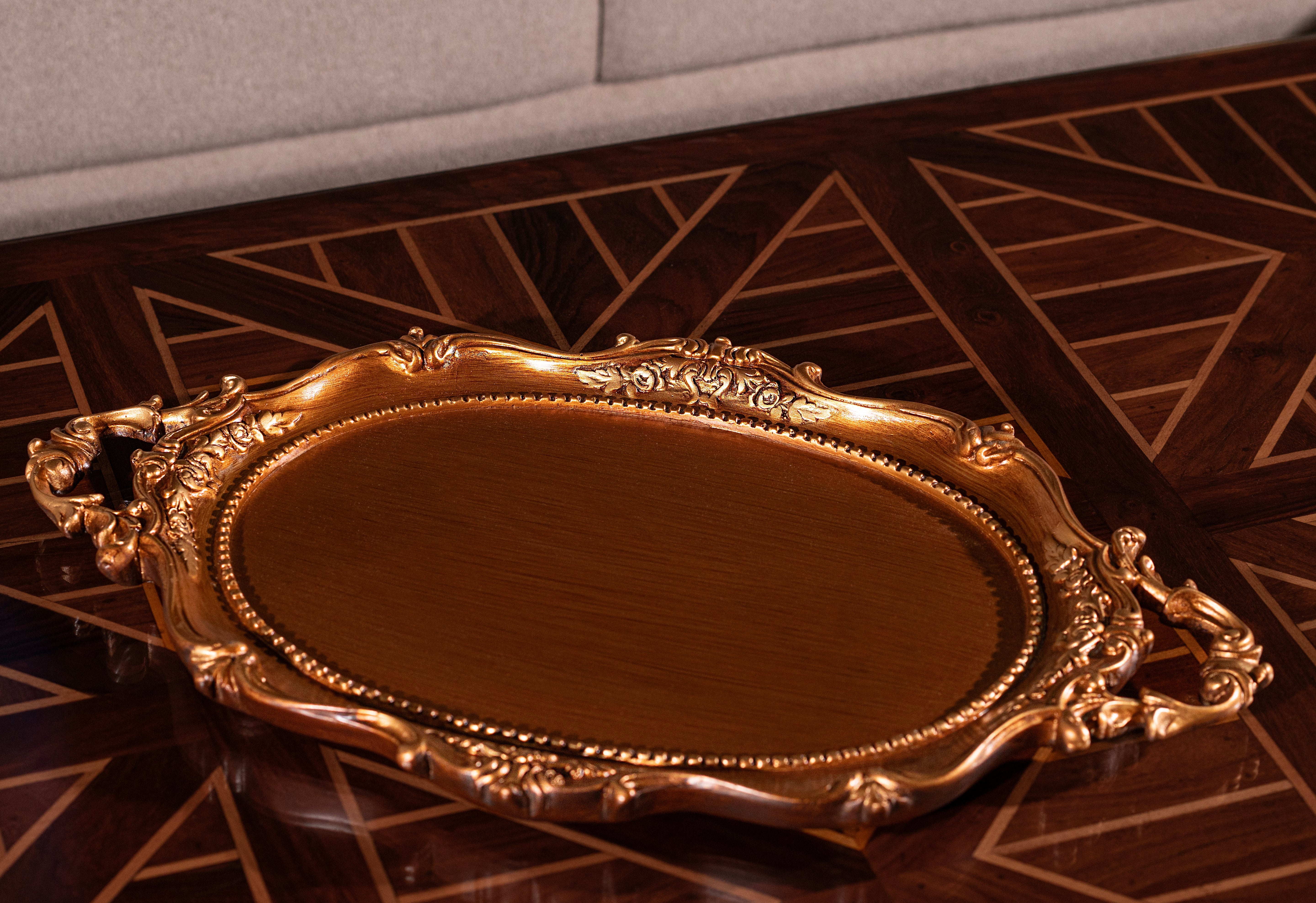 The Imperial Grace Tray - Antique Gold Serving Tray