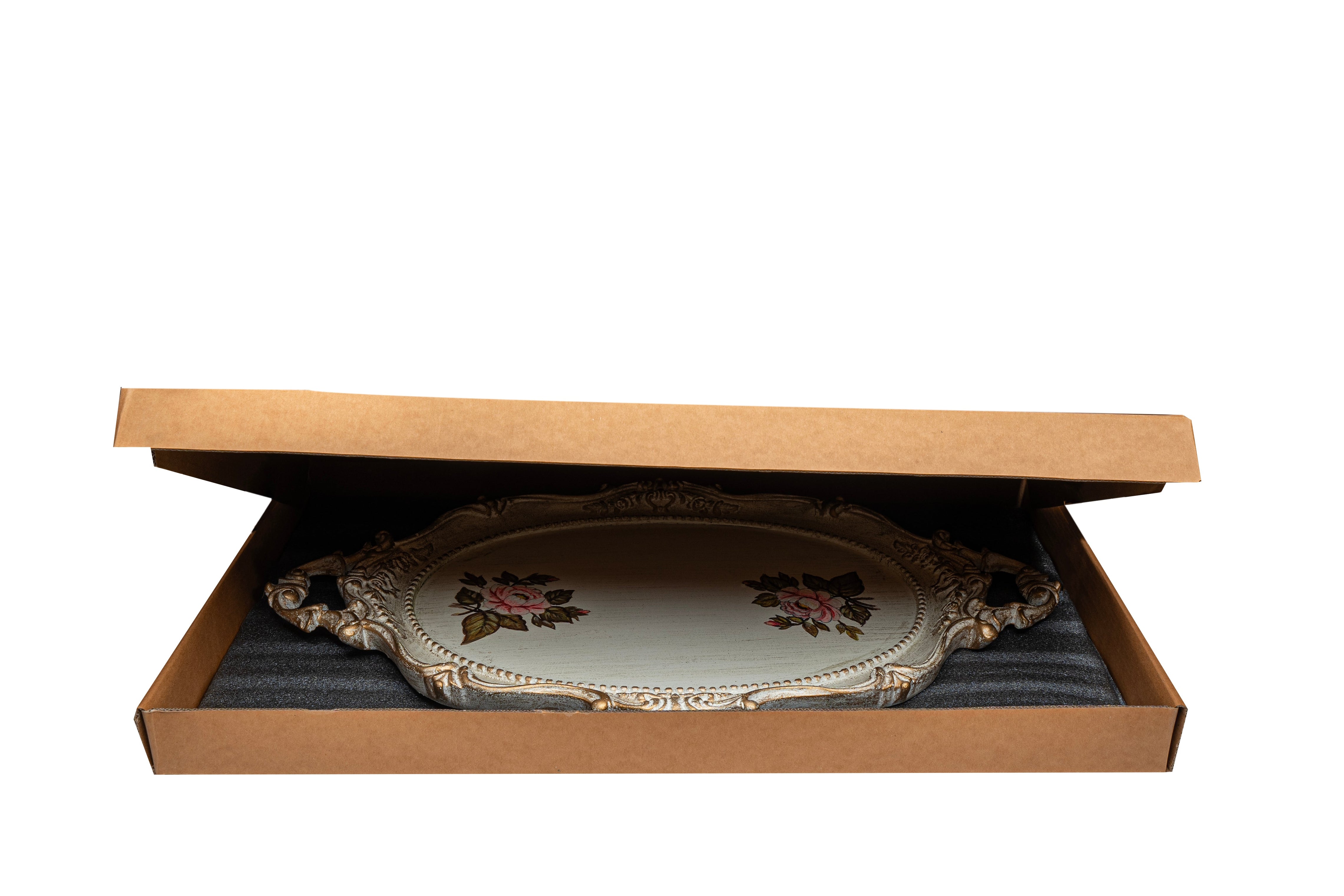 Rosette Charm – Vintage Floral Tray