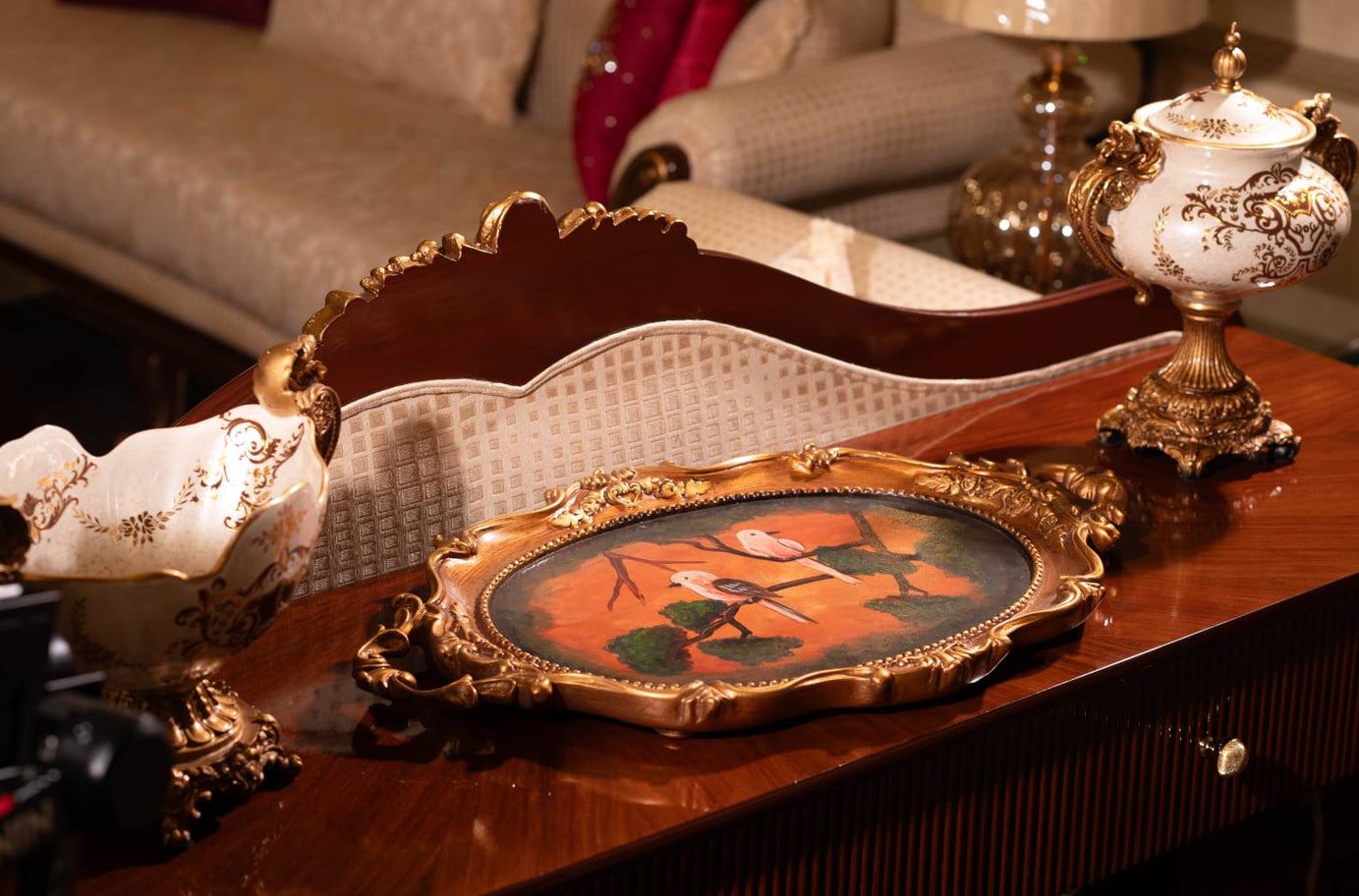 Twilight Perch – Hand Painted Ornate Tray