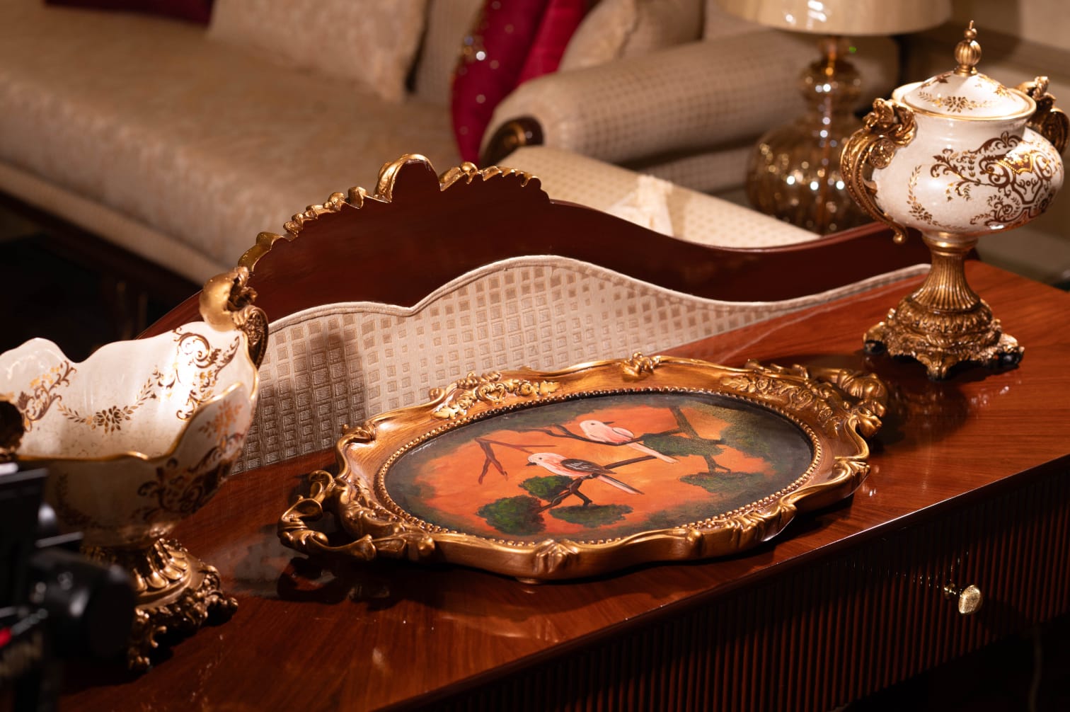 Twilight Perch – Hand Painted Ornate Tray