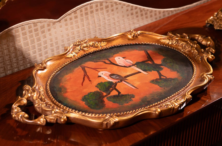 Twilight Perch – Hand Painted Ornate Tray